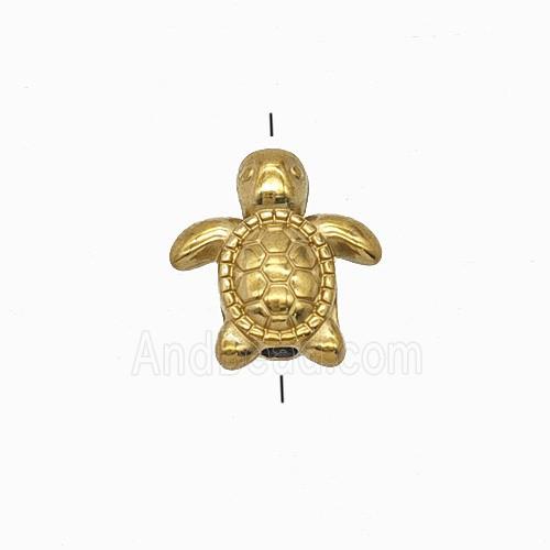 Stainless Steel Tortoise Beads Gold Plated