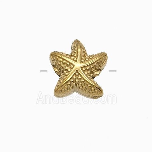 Stainless Steel Starfish Beads Gold Plated