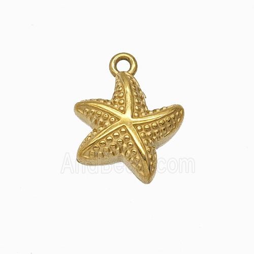 Stainless Steel Starfish Pendant Gold Plated