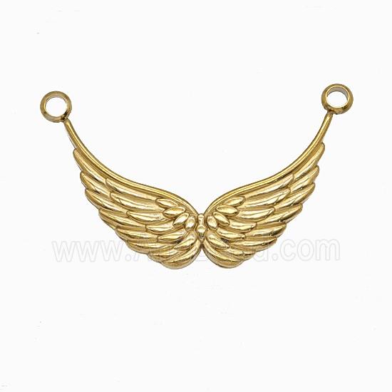 Stainless Steel Angel Wings Pendant 2loops Gold Plated