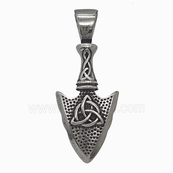 Viking Arrowhead Charms 304 Stainless Steel Pendant Antique Silver