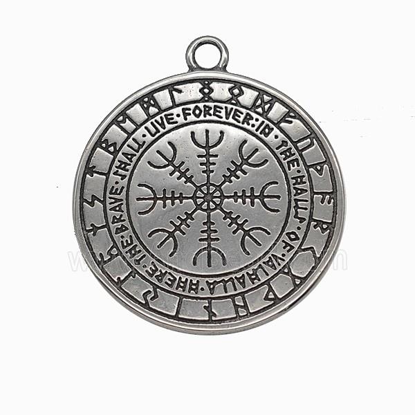 Viking Wolf Charms 304 Stainless Steel Tree Pendant Antique Silver