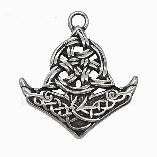 304 Stainless Steel Viking Anchor Pendant Antique Silver