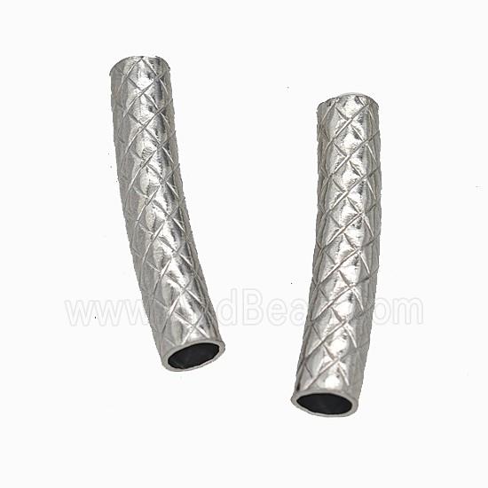 Raw Stainless Steel Tube Beads Curving Large Hole
