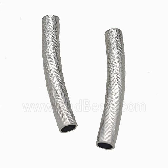 Raw Stainless Steel Tube Beads Curving Large Hole