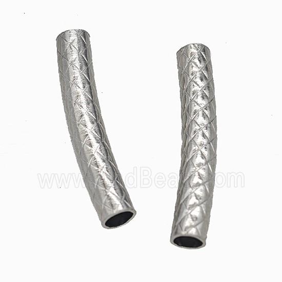 Raw Stainless Steel Tube Beads Curving Large Hole
