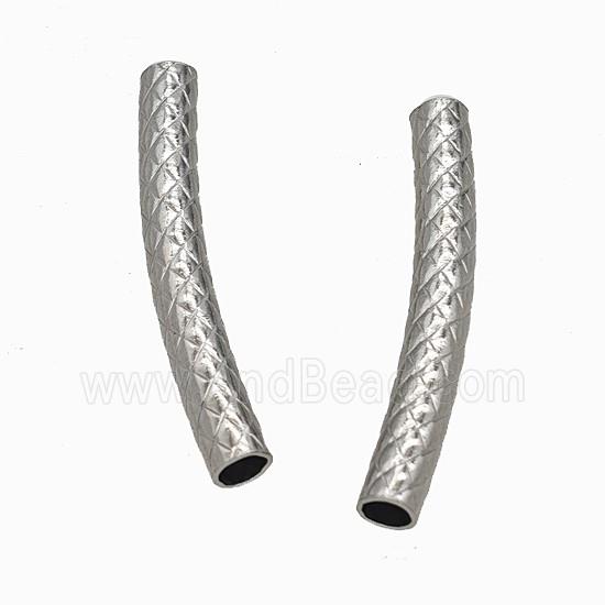 Raw Stainless Steel Tube Beads Curving Large Hole