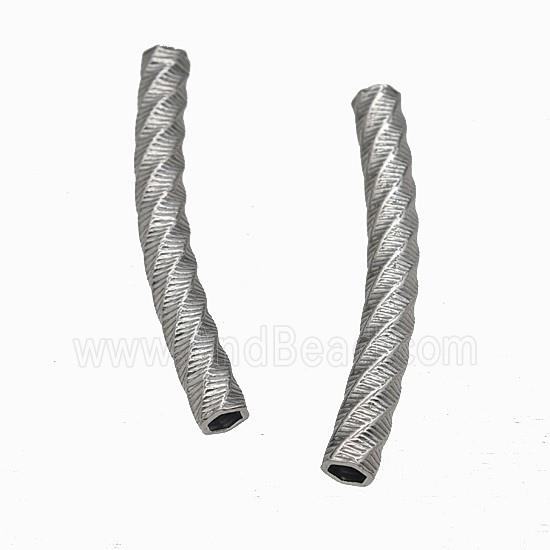 Raw Stainless Steel Tube Beads Curving Large Hole