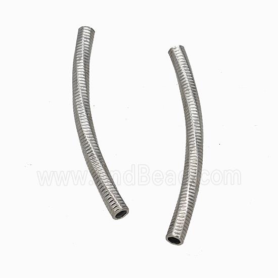Raw Stainless Steel Tube Beads Curving Large Hole