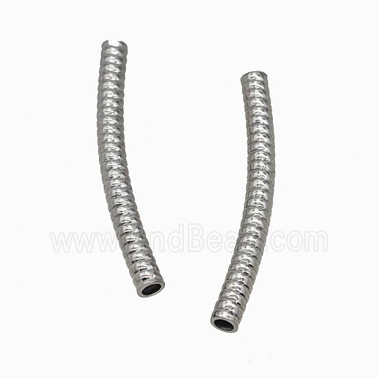 Raw Stainless Steel Tube Beads Curving Large Hole