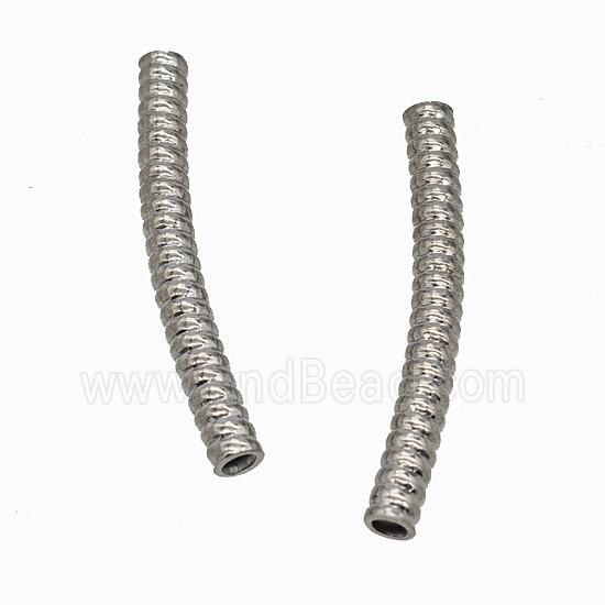 Raw Stainless Steel Tube Beads Curving Large Hole