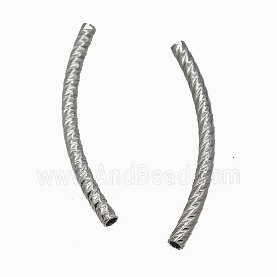 Raw Stainless Steel Tube Beads Curving Large Hole