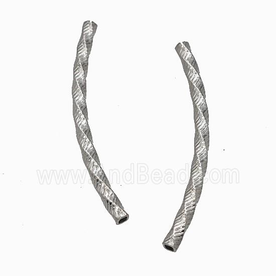 Raw Stainless Steel Tube Beads Curving Large Hole