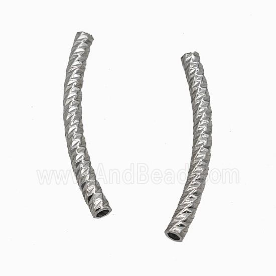 Raw Stainless Steel Tube Beads Curving Large Hole