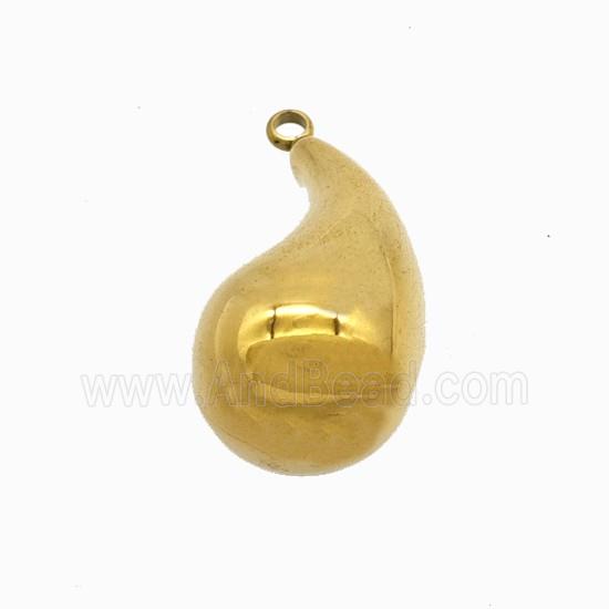 Stainless Steel Teardrop Pendant Gold Plated