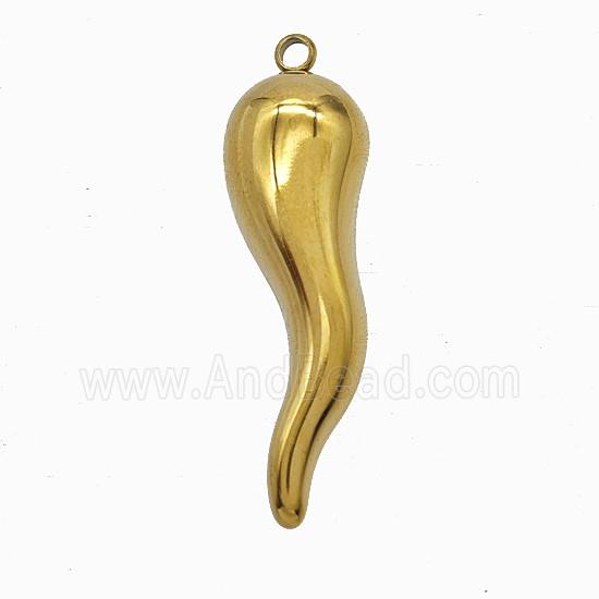 Stainless Steel Chili Pendant Gold Plated