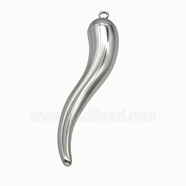 Raw Stainless Steel Chili Pendant