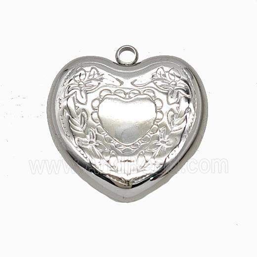 Raw Stainless Steel Heart Pendant