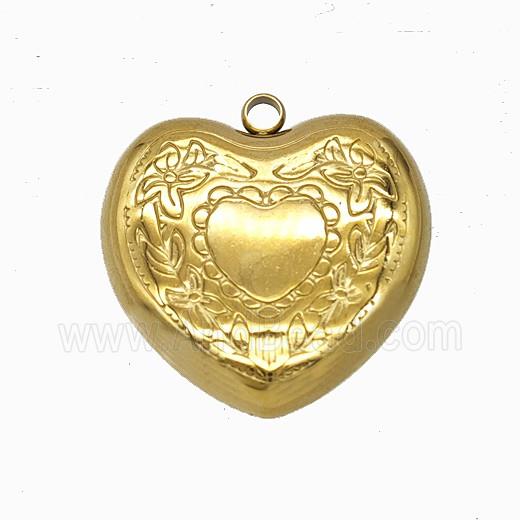 Stainless Steel Heart Pendant Gold Plated