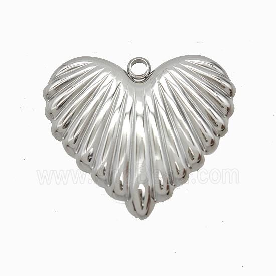 Raw Stainless Steel Heart Pendant