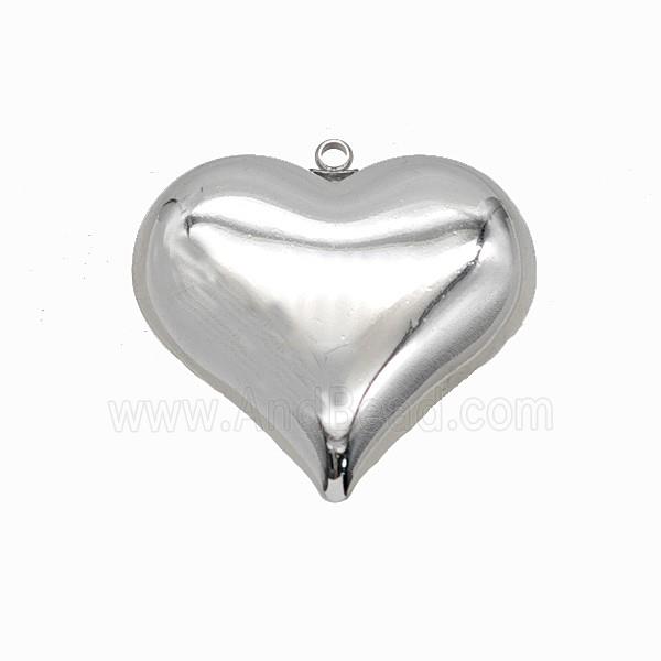 Raw Stainless Steel Heart Pendant