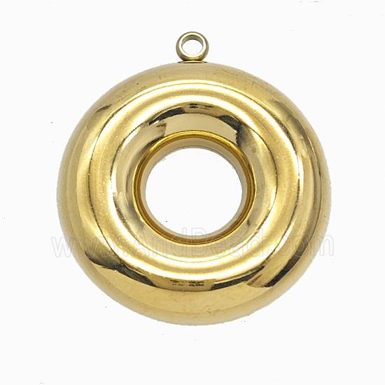 Stainless Steel Donut Pendant Gold Plated