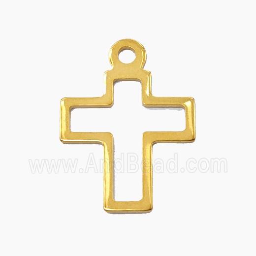 Stainless Steel Cross Pendant Gold Plated