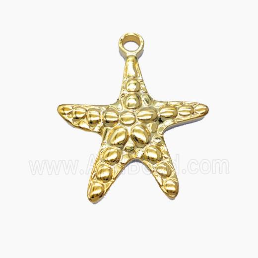 Stainless Steel Starfish Pendant Gold Plated