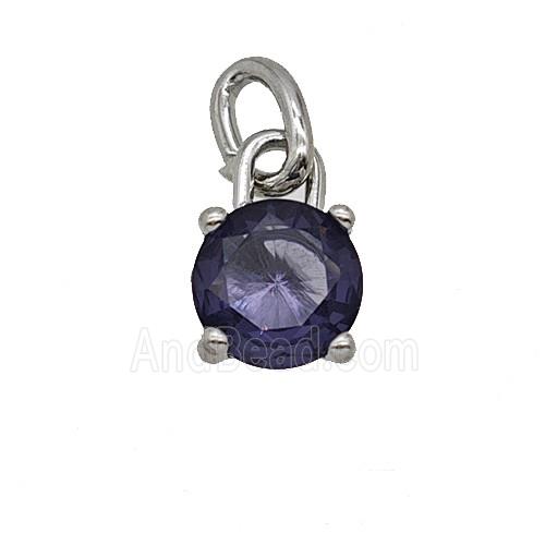 Raw Stainless Steel Pendant Pave Zirconia