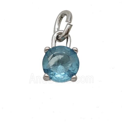 Raw Stainless Steel Pendant Pave Zirconia