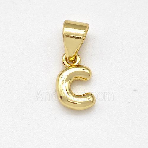Stainless Steel Letter-C Pendant Gold Plated