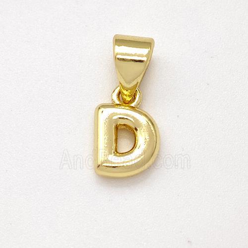 Stainless Steel Letter-D Pendant Gold Plated