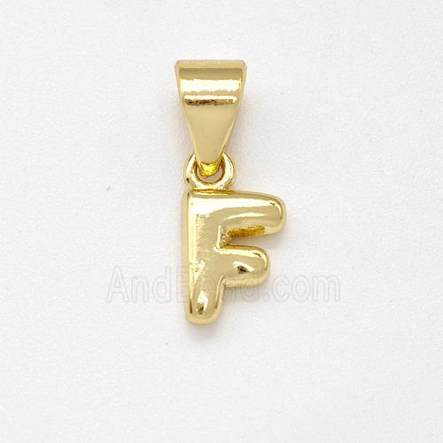 Stainless Steel Letter-F Pendant Gold Plated