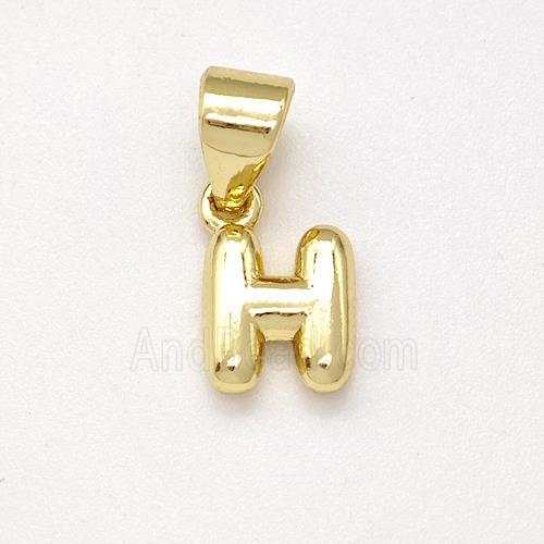 Stainless Steel Letter-H Pendant Gold Plated