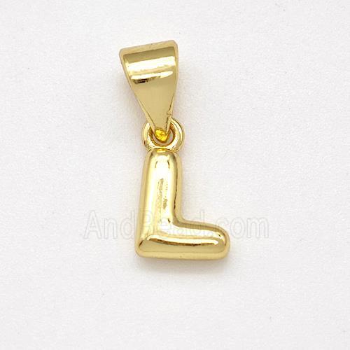 Stainless Steel Letter-L Pendant Gold Plated