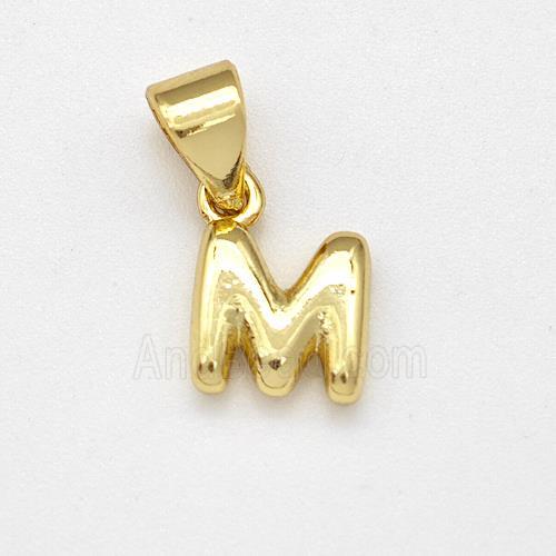 Stainless Steel Letter-M Pendant Gold Plated