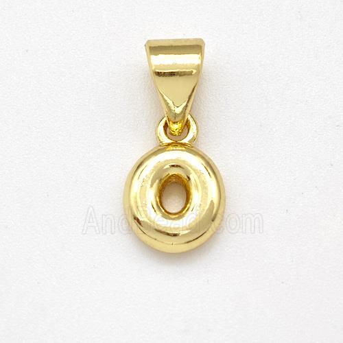 Stainless Steel Letter-O Pendant Gold Plated
