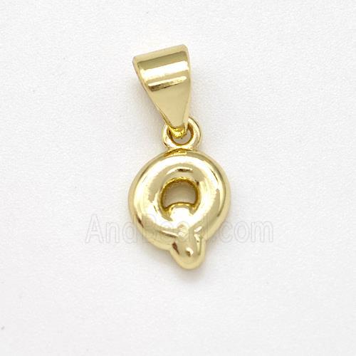 Stainless Steel Letter-Q Pendant Gold Plated