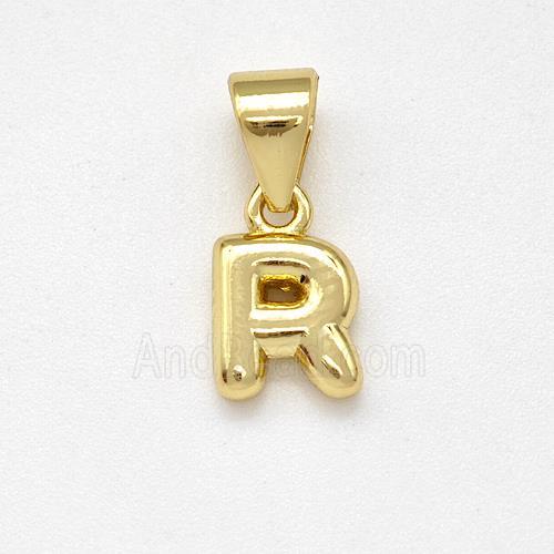Stainless Steel Letter-R Pendant Gold Plated