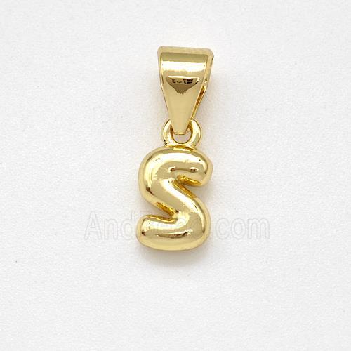 Stainless Steel Letter-S Pendant Gold Plated