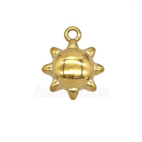 Stainless Steel Sun Pendant Gold Plated