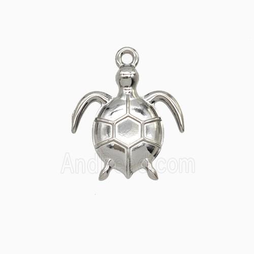 Raw Stainless Steel Tortoise Pendant