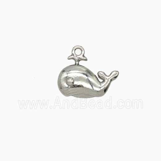 Raw Stainless Steel Dolphin Pendant