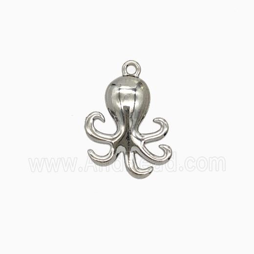 Raw Stainless Steel Octopus Pendant