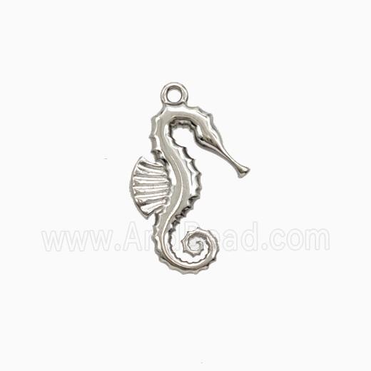 Raw Stainless Steel Seahorse Pendant