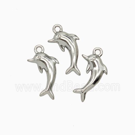 Raw Stainless Steel Dolphin Pendant
