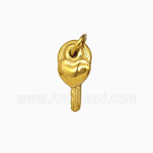 Stainless Steel Key Pendant Gold Plated