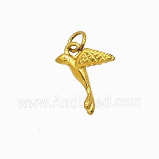 Stainless Steel Hummingbird Pendant Gold plated
