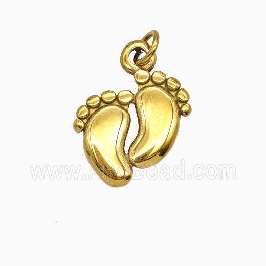 Stainless Steel Footprint Pendant Gold plated