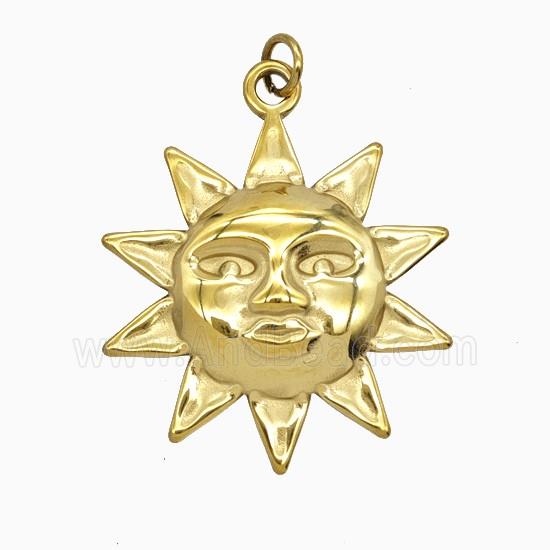 Stainless Steel Sun Pendant Gold plated